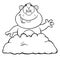 Black And White Happy Marmot Cartoon Character Waving In Groundhog Day