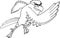 Black And White Hawk Bird Cartoon Character Running