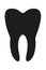 Black and white healthy tooth silhouette