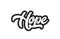 black and white hope hand written word text for typography logo