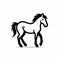 Black And White Horse Logo For Mobile Apps