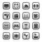 Black and white hotel and Motel facilities icons