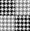 Black and white houndstooth pattern patchwork fabric swatch