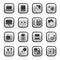 Black and white household appliances and electronics icons