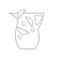 Black and white icon of cool pitcher with ice