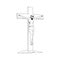 Black and white icon of the crucifixion of Christ. Church symbol for the Easter holiday. The biblical sign of redemption.