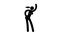 Black and white icon woman dancing with swinging hips