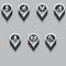 Black and white icons people. isometric