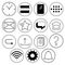 Black-and-white icons for websites, stores, and online platforms
