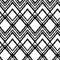 Black and white ikat ornament geometric chevron fabric seamless pattern, vector