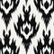 Black And White Ikat Pattern With Flaming Flames