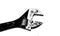 Black and white illustration - adjustable wrench on a white background