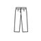 Black & white illustration of casual pants. Vector line icon of trousers. Isolated object