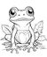 Black and white illustration for coloring animals, frog.