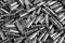 Black and white image of 22 caliber bulk ammo bullets