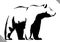 Black and white ink draw bear vector illustration