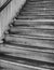 Black and white interior stairway