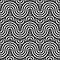 Black and white intersecting repeating circles pattern. Japanese minimal style seamless background. Modern spiral abstract