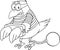 Black And White Jail Bird Cartoon Character