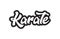 black and white karate hand written word text for typography log