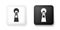 Black and white Keyhole icon isolated on white background. Key of success solution. Keyhole express the concept of