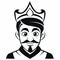 Black And White King Icon For Promotion