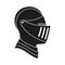 Black and white knight helmet