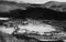 Black and White Landscape of Segre valley towards El Pla de Sant Tirs