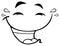 Black And White Laugh Cartoon Funny Face With Smiley Expression