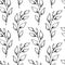 Black and white leaf branches seamless pattern swatch