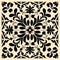 Black And White Leaf Pattern Tile Design Template Inspired By Mexican Folklore