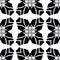 Black on White Leaf Quilt Vector Pattern
