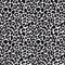 Black and white leopard seamless pattern. Animal skin design, vector illustration background.