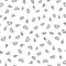 Black and white letter D seamless pattern, handwritten letters.