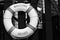 Black and white life buoy or ring