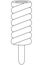 Black and white line art icon fruit ice cream popsicle.