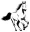 Black and white linear paint draw horse illustration