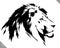 Black and white linear paint draw lion vector illustration