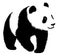 Black and white linear paint draw panda illustration