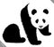 Black and white linear paint draw panda vector illustration