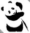 Black and white linear paint draw panda vector illustration