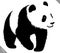 Black and white linear paint draw panda vector illustration