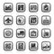 Black an white logistic and Shipping icons