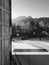 A black and white look at Giewont from the Sanctuary of Our Lady of Fatima in KrzeptÃ³wki in Zakopane