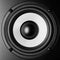 Black and white loudspeaker music sound, close up