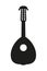 Black and white lute silhouette.