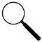 Black and White Magnifying Glass Icon