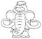 Black And White Mammoth Cartoon Character