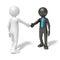 Black and white man shaking hands