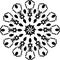 Black and white mandala, abstract vector background and seamless repeat pattern design
